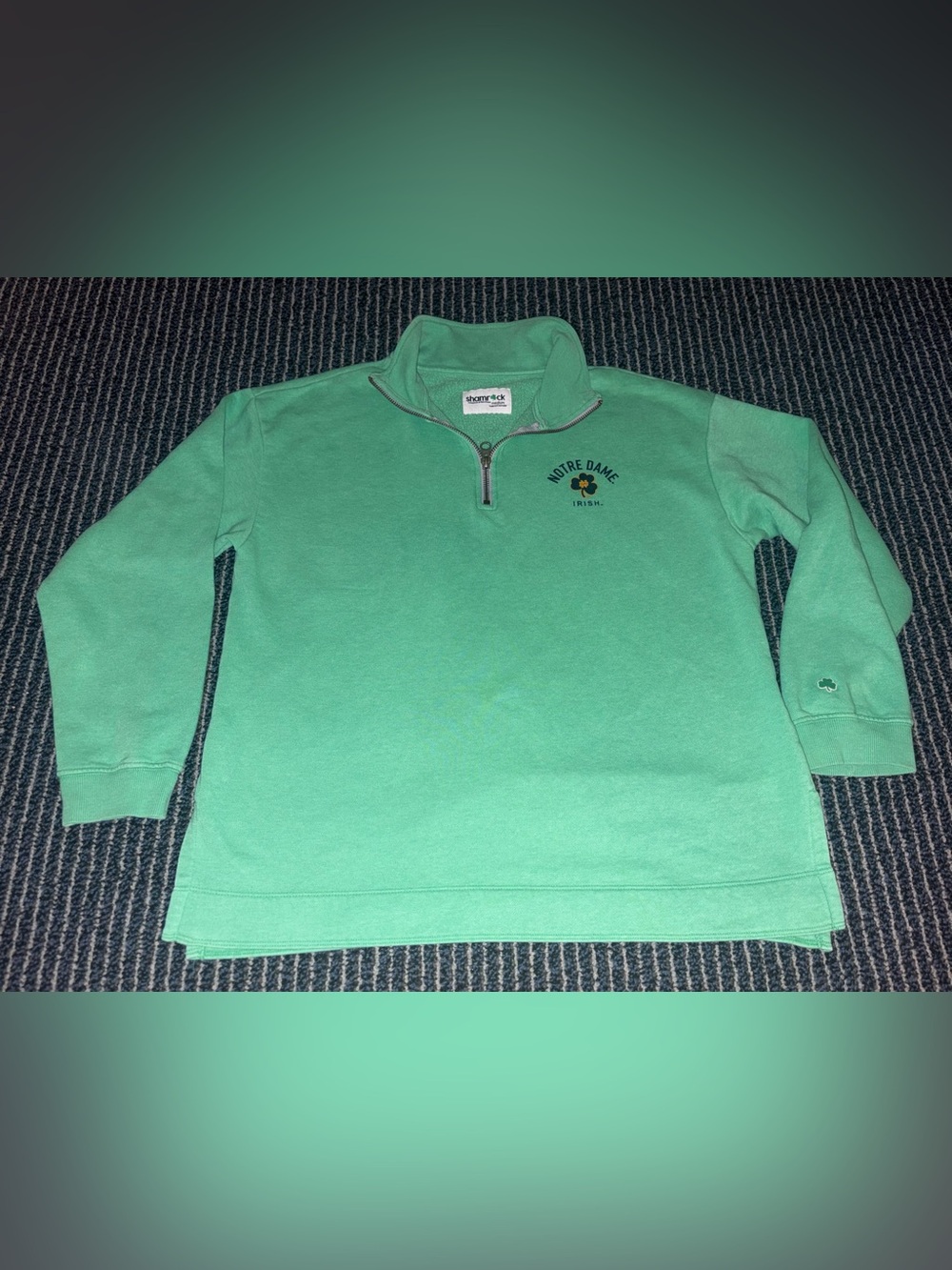 Women’s Medium Shamrock Exclusively At Notre Dame 1/4 Zip Pullover Soft Green